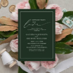 Niets Fancy gewoon Love Emerald Casual Wedding Kaart<br><div class="desc">Creëer de perfecte uitnodiging voor een casual bruiloft, of een feest na de ontwikkeling, met deze moderne, trendy, rustic chic emerald green color design, met handgeschreven scripttypografie. De ontwerper van het contact voor de passende producten. Hartelijk dank voor uw steun aan ons kleinbedrijf, dat waarderen we echt! We zijn zo...</div>