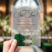 Niets Fancy gewoon Love Emerald Green Roos Wedding Acryl Uitnodigingen