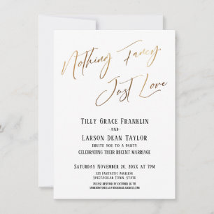 Niets Fancy, gewoon Love Gold Elegant Typografie Kaart