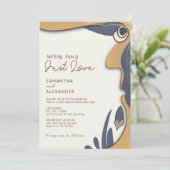 Niets Fancy gewoon Love Groovy 70s Vibes Wedding Kaart (Staand voorkant)