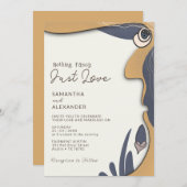 Niets Fancy gewoon Love Groovy 70s Vibes Wedding Kaart (Voorkant / Achterkant)