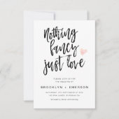 Niets Fancy gewoon Love Hand Lettered Wedding Kaart (Voorkant)