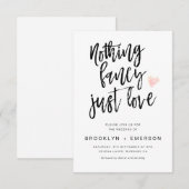Niets Fancy gewoon Love Hand Lettered Wedding Kaart (Voorkant / Achterkant)