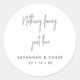 Niets Fancy gewoon Love Monochrome Wedding Ronde Sticker