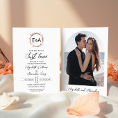 Niets Fancy gewoon Love Monogram Photo Weddenschap Kaart