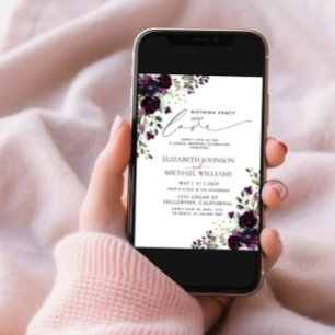 Niets Fancy gewoon Love Paars Photo Wedding Kaart