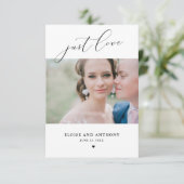 Niets Fancy gewoon Love Photo Elopement Kaart (Staand voorkant)