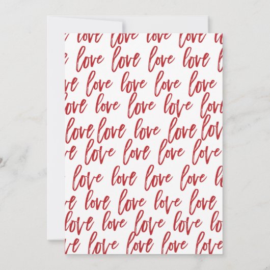 Niets Fancy gewoon Love Red Casual Weddenschap Kaart (Achterkant)
