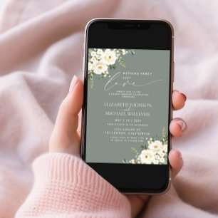 Niets Fancy gewoon Love Sage Green Floral Wedding Kaart