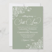 Niets Fancy gewoon Love Sage Green Wedding Kaart (Voorkant)