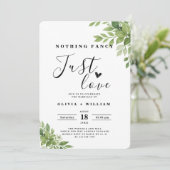 Niets Fancy gewoon Love Sage Green Wedding Kaart (Staand voorkant)
