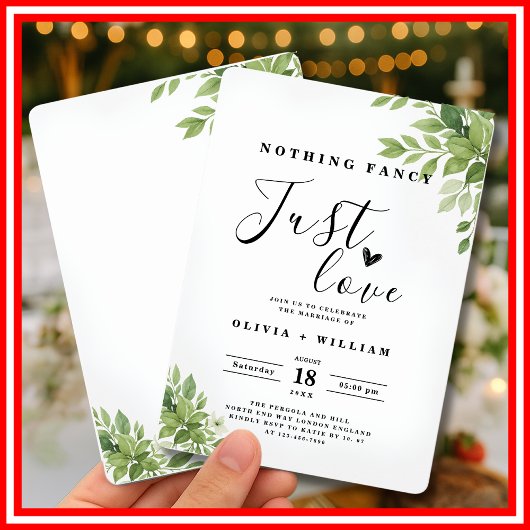 Niets Fancy gewoon Love Sage Green Wedding Kaart