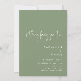 Niets Fancy gewoon Love Sage Green Wedding Kaart