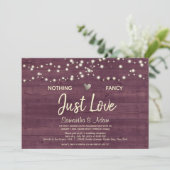 Niets Fancy gewoon Love String Lights Burgundy Kaart (Staand voorkant)