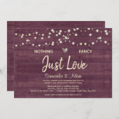 Niets Fancy gewoon Love String Lights Burgundy Kaart (Voorkant / Achterkant)