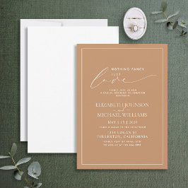 Niets Fancy gewoon Love Terracotta Casual Wedding Kaart