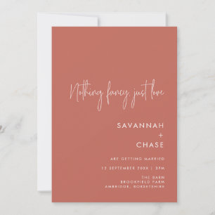 Niets Fancy gewoon Love Terracotta Wedding Kaart