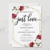 Niets Fancy gewoon Love Weddenschap Burgundy Geome Kaart (Voorkant)