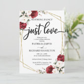 Niets Fancy gewoon Love Weddenschap Burgundy Geome Kaart (Staand voorkant)