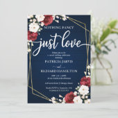 Niets Fancy gewoon Love Weddenschap Burgundy Geome Kaart (Staand voorkant)