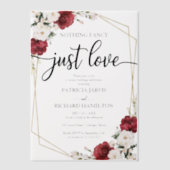 Niets Fancy gewoon Love Weddenschap Burgundy Geome Vellum Uitnodigingen (Voorkant)