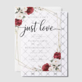 Niets Fancy gewoon Love Weddenschap Burgundy Geome Vellum Uitnodigingen (Offset (Uitnodiging))