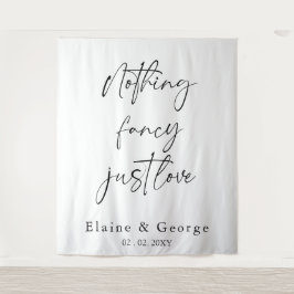 Niets Fancy gewoon Love Weddenschap Foto Backdrop Wandkleed