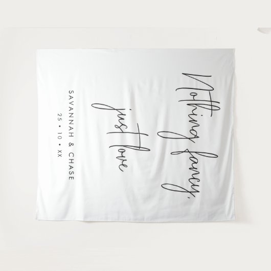 Niets Fancy gewoon Love Wedding Ceremony Backdrop Wandkleed (Voorkant (horizontaal))