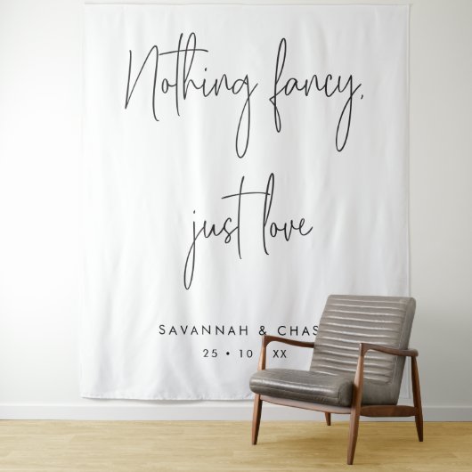 Niets Fancy gewoon Love Wedding Ceremony Backdrop Wandkleed (In situ)