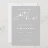 Niets Fancy gewoon Love Wedding Invitation Kaart (Voorkant)