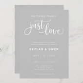 Niets Fancy gewoon Love Wedding Invitation Kaart (Voorkant / Achterkant)