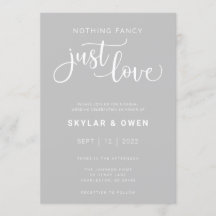 Niets Fancy gewoon Love Wedding Invitation