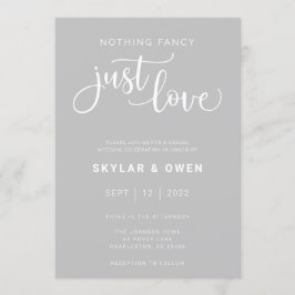 Niets Fancy gewoon Love Wedding Invitation Kaart