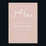 Niets Fancy gewoon Love Wedding Invitation Kaart<br><div class="desc">Deze uitnodiging bevat "niets fancy gewoon liefde" in een romantisch script voor de perfecte manier om vrienden en familie te vragen om je bruiloft te vieren.</div>