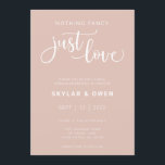 Niets Fancy gewoon Love Wedding Invitation Kaart<br><div class="desc">Deze uitnodiging bevat "niets fancy gewoon liefde" in een romantisch script voor de perfecte manier om vrienden en familie te vragen om je bruiloft te vieren.</div>