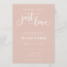 Niets Fancy gewoon Love Wedding Invitation Kaart