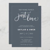Niets Fancy gewoon Love Wedding Invitation Kaart (Voorkant / Achterkant)