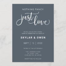 Niets Fancy gewoon Love Wedding Invitation