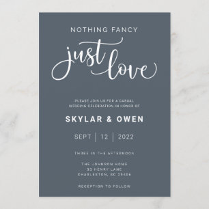 Niets Fancy gewoon Love Wedding Invitation Kaart
