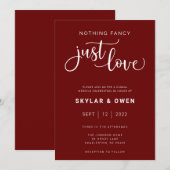 Niets Fancy gewoon Love Wedding Invitation Kaart (Voorkant / Achterkant)