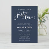 Niets Fancy gewoon Love Wedding Invitation Kaart (Staand voorkant)