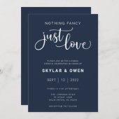 Niets Fancy gewoon Love Wedding Invitation Kaart (Voorkant / Achterkant)