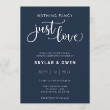 Niets Fancy gewoon Love Wedding Invitation
