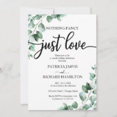 Niets Fancy gewoon Love Wedding Reception Greenery Kaart (Voorkant)