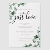 Niets Fancy gewoon Love Wedding Reception Greenery Vellum Uitnodigingen (Voorkant)