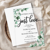 Niets Fancy gewoon Love Wedding Reception Greenery Vellum Uitnodigingen