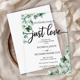 Niets Fancy gewoon Love Wedding Reception Greenery Vellum Uitnodigingen