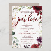 Niets Fancy gewoon Love Wedding Rustic Cream Invit Kaart (Voorkant / Achterkant)