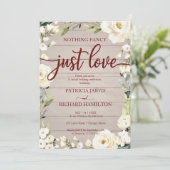 Niets Fancy gewoon Love Wedding Rustic Floral Kaart (Staand voorkant)