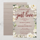 Niets Fancy gewoon Love Wedding Rustic Floral Kaart (Voorkant / Achterkant)
